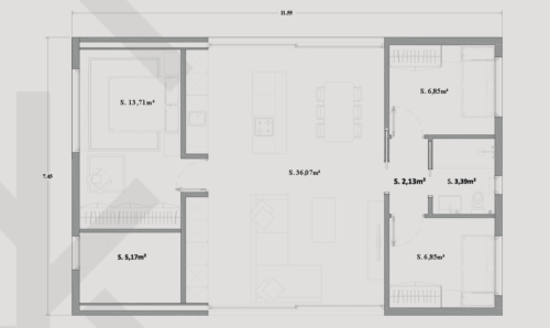 Casa Prefabricada Carson 55906