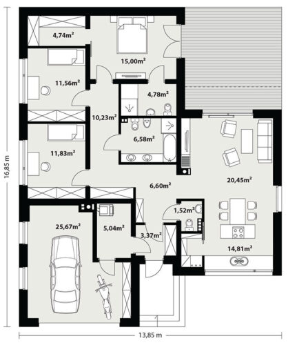 Casa Prefabricada Modelo Madrid 55682