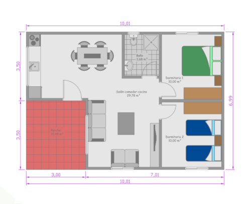 Casa Prefabricada 60M2 56327