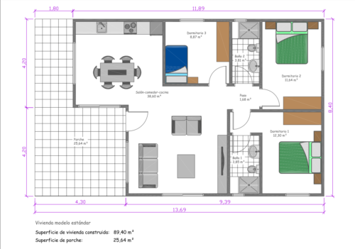 Casa Prefabricada 90M2 56331
