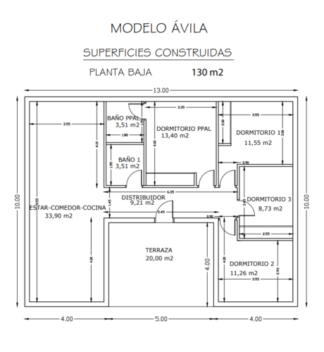 Casa Prefabricada Ávila 130M2 56348