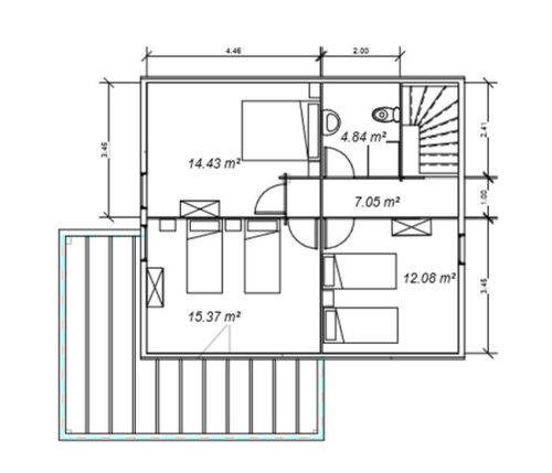 Casa de Madera Paris de 108 m2 54180