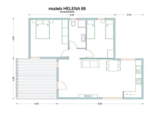 Casa Prefabricada Helena 68 M2 56490