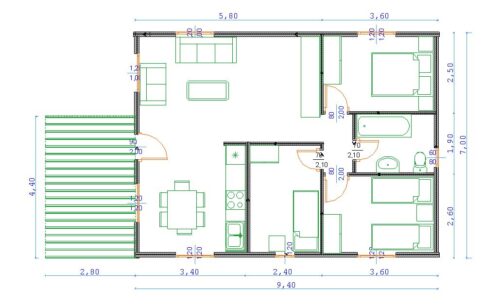 Casa Prefabricada Modelo Kempes 56542