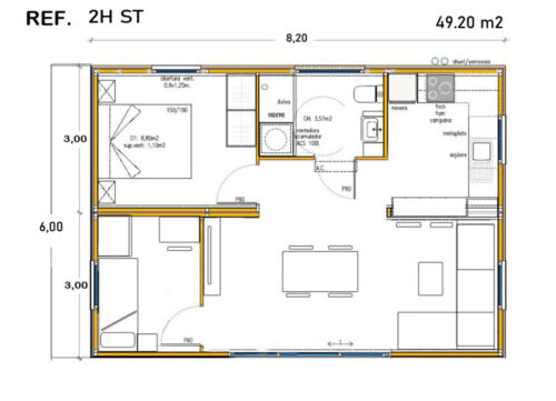 Casa Modular de 2 habitaciones 54170