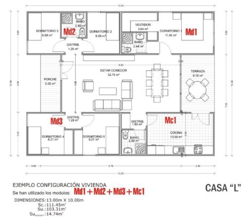 Casa Modular Prefabricada Hormigón L 54095