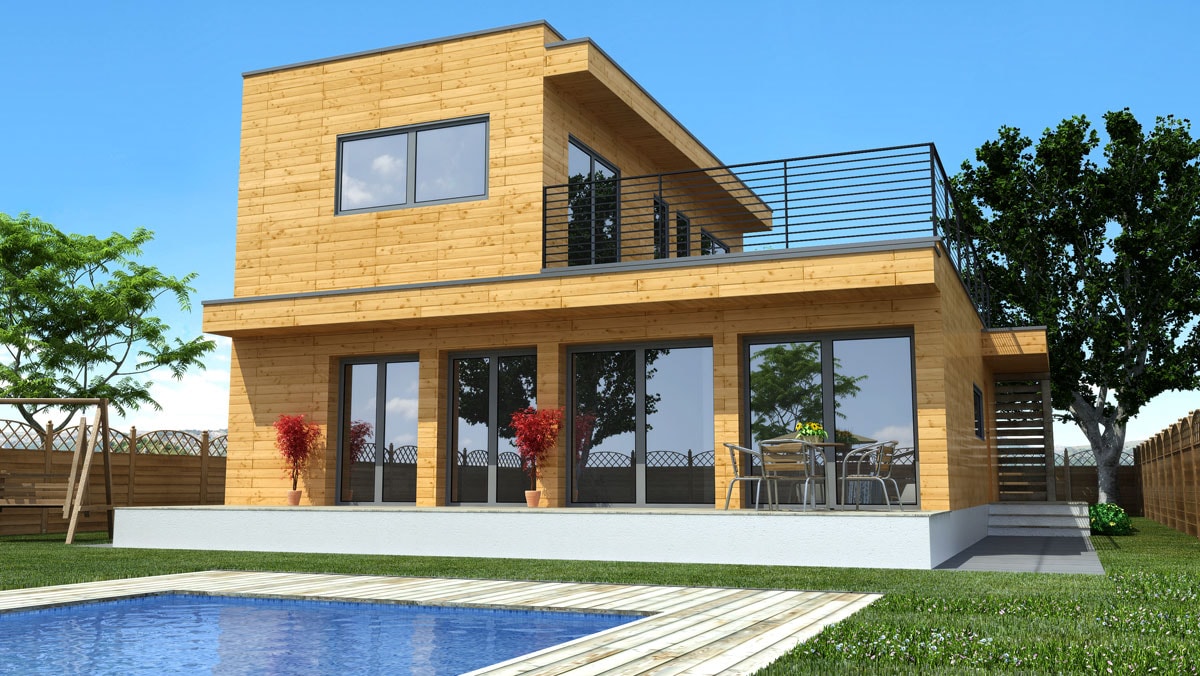 vivienda-modular-madera-piscina