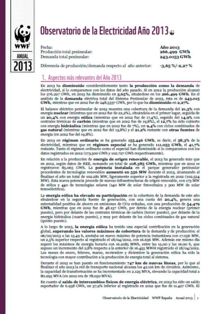 Informe Balance Energético 2013 WWF 37886