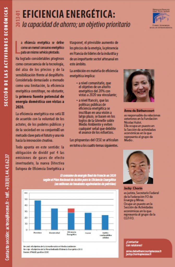Eficiencia Energética en Francia. Objetivos CESE 37827