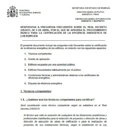 Nuevas Preguntas Frecuentes del RD 235/2013 37541