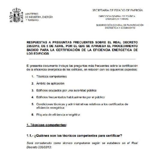 Preguntas Frecuentes sobre el RD 235/2013, de 5 de abril 37366
