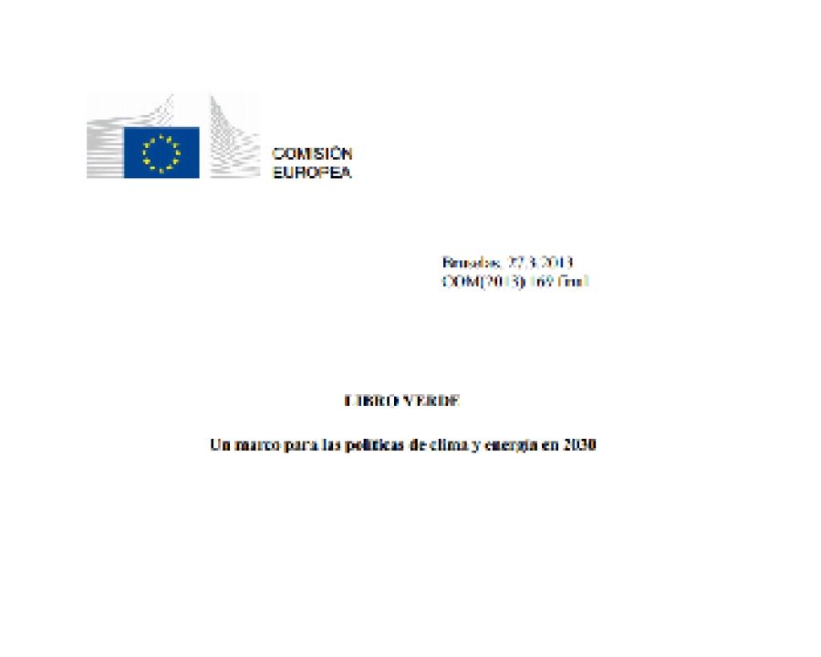 Libro Verde Europeo. Clima y Energía para el año 2030 37902