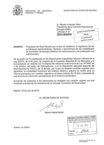 Regulación del Suministro Eléctrico con Autoconsumo 37436