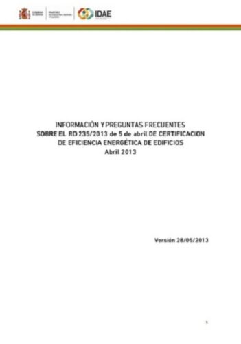 Información y Preguntas Frecuentes sobre RD 235/2013 de Certificación 37255