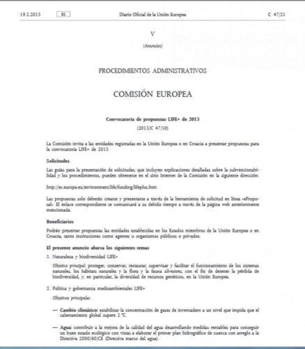 Proyecto Life 2013 37836