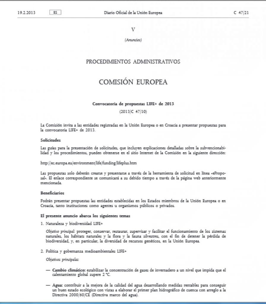 Proyecto Life 2013 37836