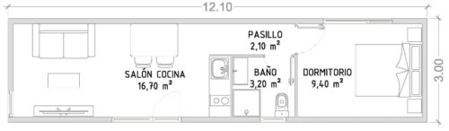 Casa Modular Cube Basic 36m2 54035